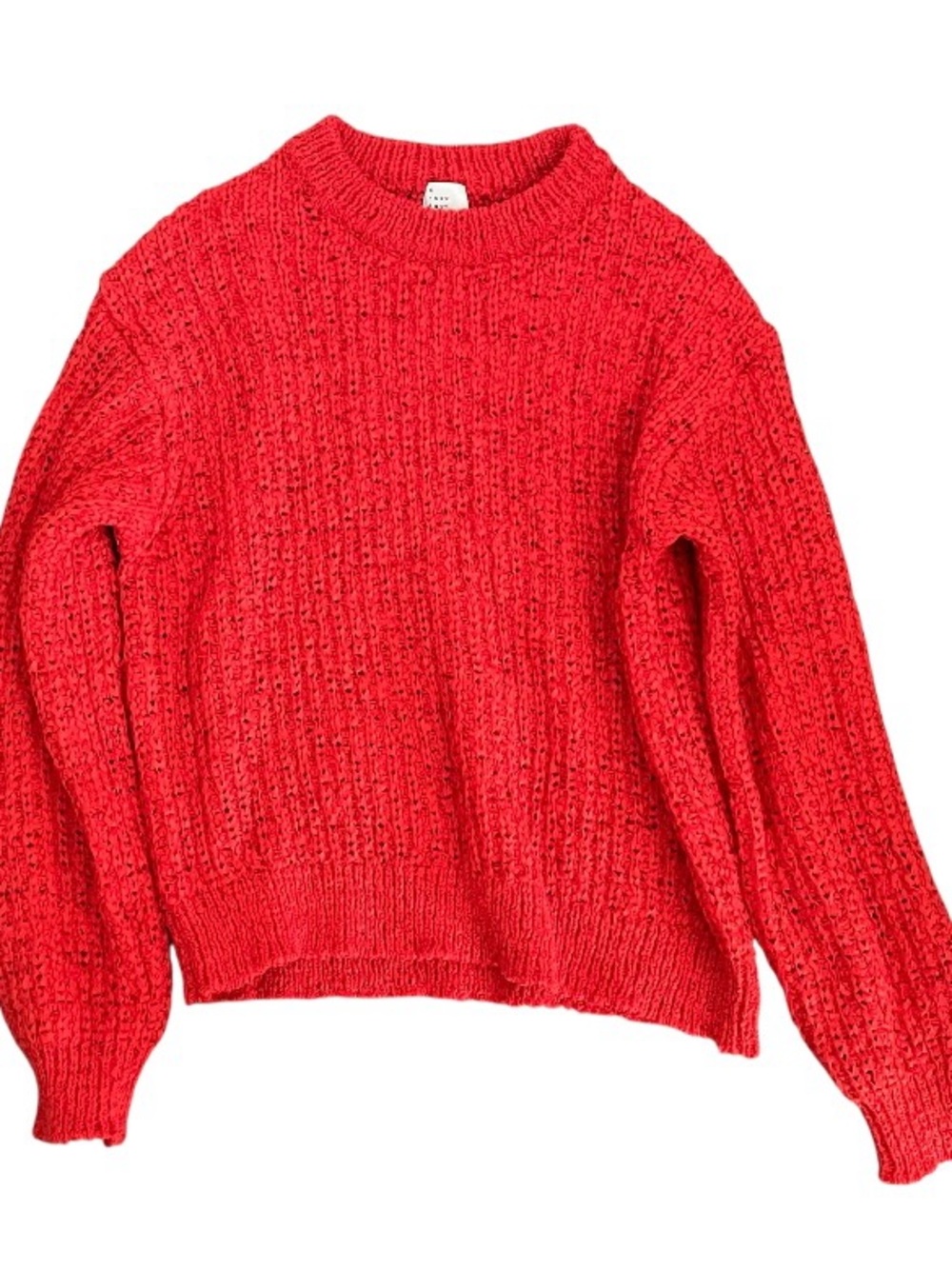a new day Bright Red Chunky Crewneck Sweater